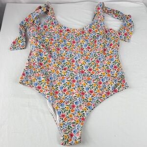 Temu Plus Size Floral One-Piece Swimsuit with Built in Bra Shelf